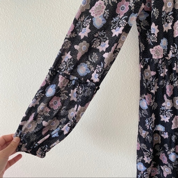 Style & Co Peasant Swing Floral Long Sleeve Top Mesh NWT Medium - Picture 9 of 13